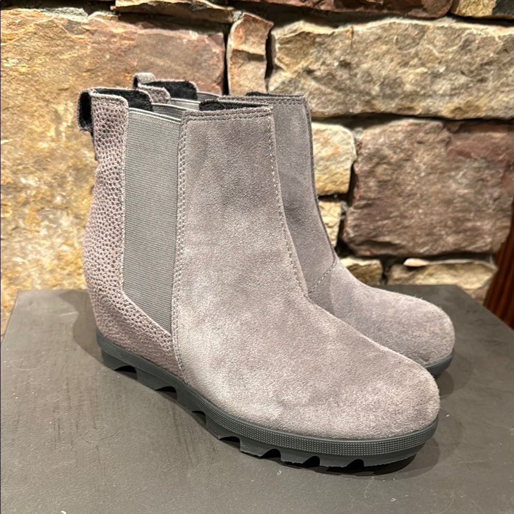 Gray Suede Ankle Boots